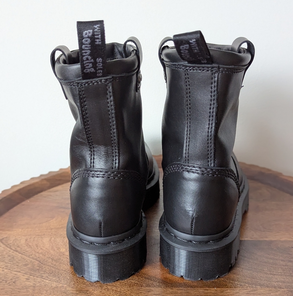 NEW Anistone Lo Leather Biker Boots W 7/ M 6Color: BLACK MILLED NAPPA — Wanama - Picture 6 of 16